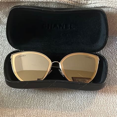 realreal chanel 4222 108 w6 sunglasses|CHANEL 4222 c. 108/W6 SILVER Cat Eye Sunglasses Mirrored .